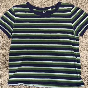Striped crop tee shirt